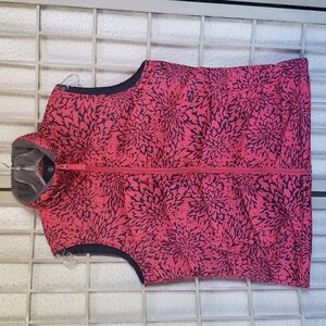 Lands End Coral and Black Floral Women Vest Size S(6/8)